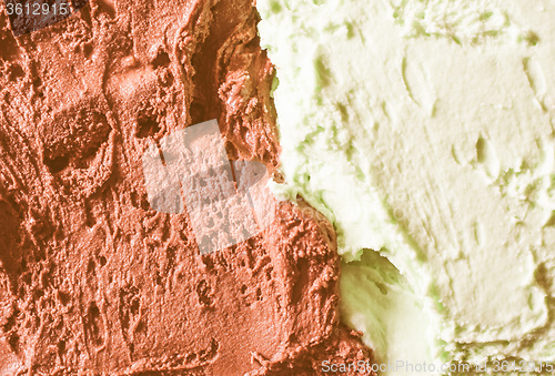 Image of Retro looking Chocolate and mint icecream