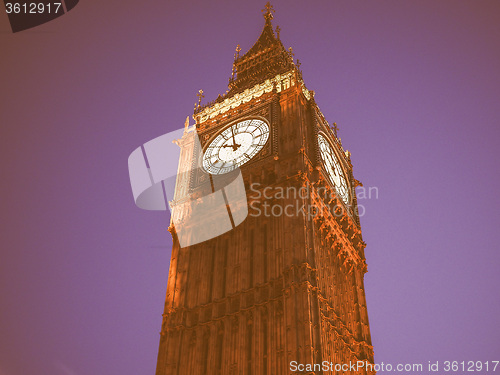 Image of Retro looking Big Ben in London