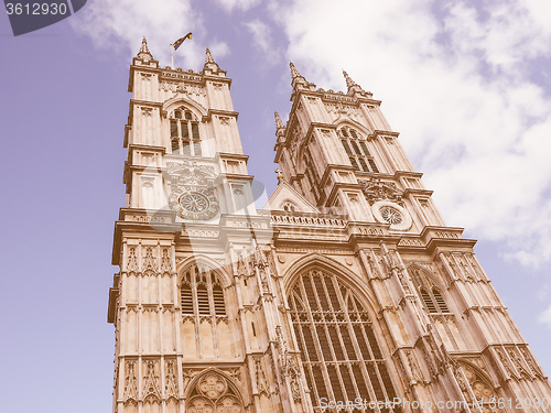 Image of Retro looking Westminster Abbey in London
