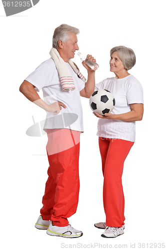 Image of Senior couple exercising