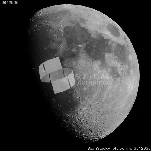 Image of Black and white Gibbous moon