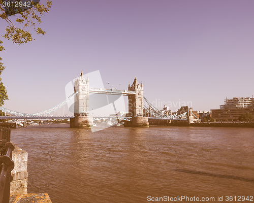 Image of Retro looking Tower Bridge in London