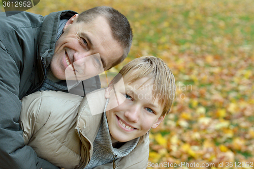 Image of Portrait of father and son