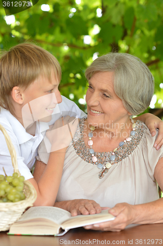 Image of  Grandmother with her grandson 