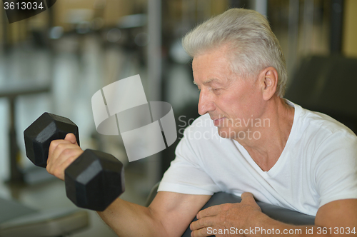 Image of Elderly man in a gym