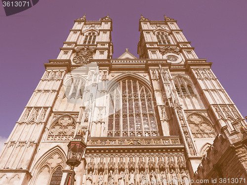 Image of Retro looking Westminster Abbey in London