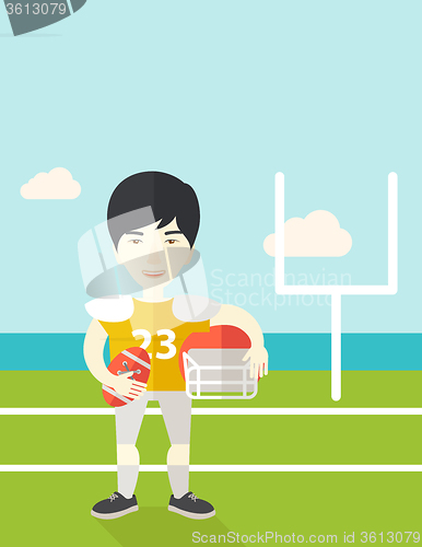 Image of Rugby player on stadium.