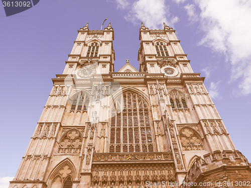 Image of Retro looking Westminster Abbey in London