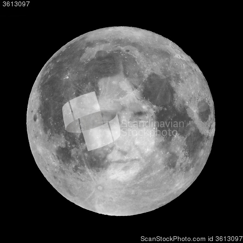 Image of Moon with girl face