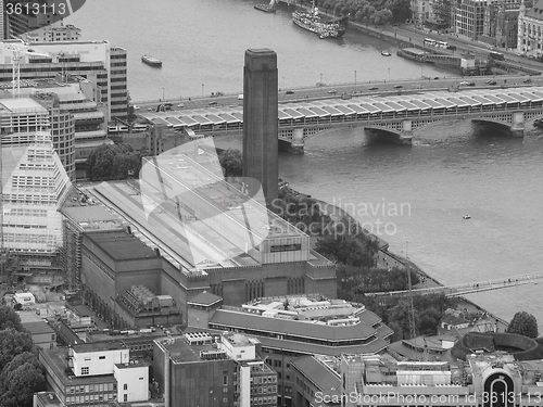 Image of Black and white Aerial view of London