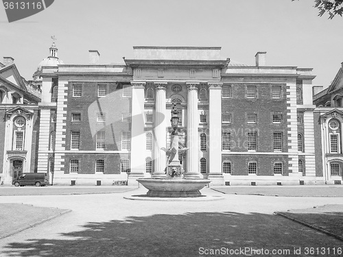 Image of Black and white Naval College in London