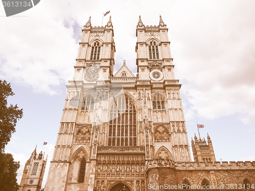 Image of Retro looking Westminster Abbey in London