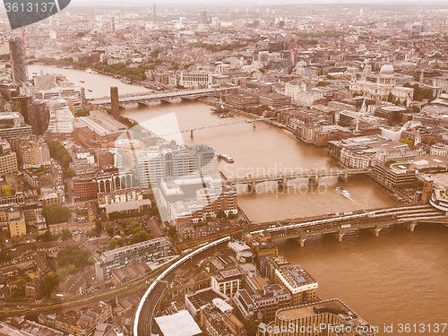 Image of Retro looking Aerial view of London