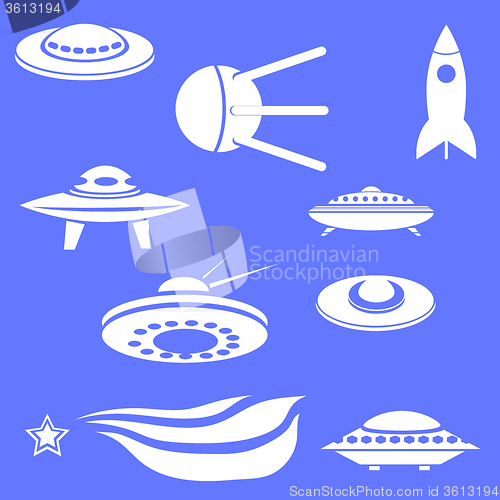 Image of Set of Spaceships Silhouettes