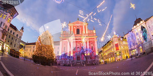 Image of Preseren\'s square, Ljubljana, Slovenia, Europe. 