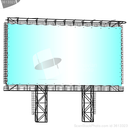 Image of Silhouette of Steel structure billboard. illustration.