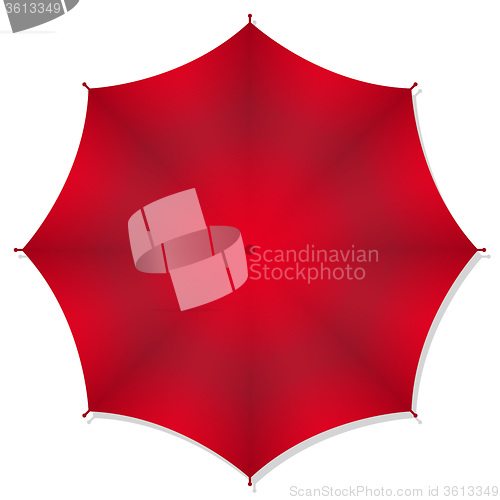 Image of Red rain umbrellas. illustration.