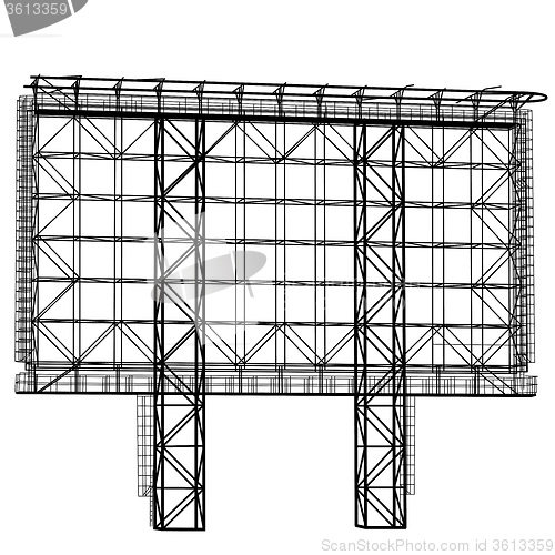 Image of Silhouette of Steel structure billboard. 