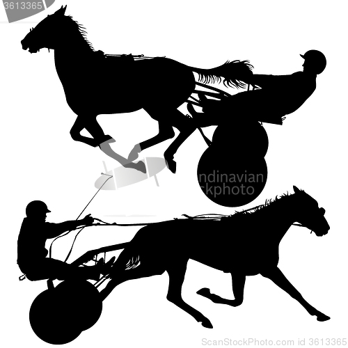 Image of silhouette of horse and jockey