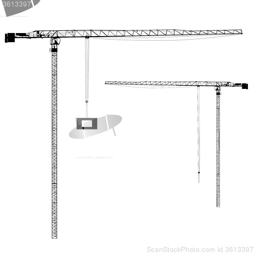 Image of Silhouette on the construction cranes. illustration