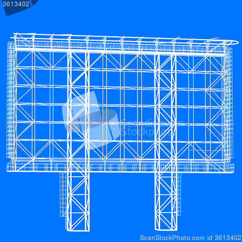 Image of Silhouette of Steel structure billboard. illustration