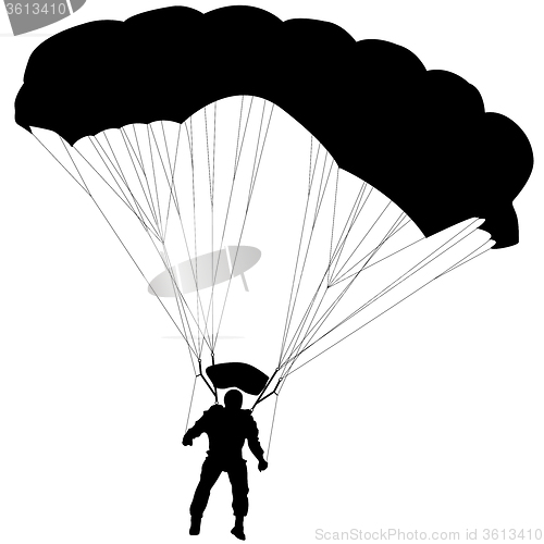 Image of Skydiver, silhouettes parachuting illustration