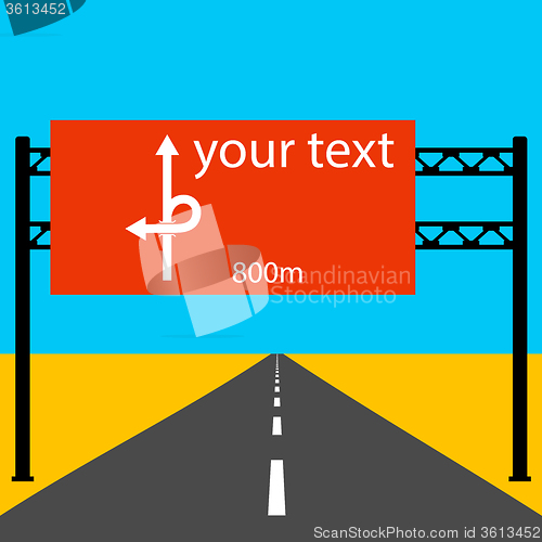Image of Blank road sign on the road.  illustration.
