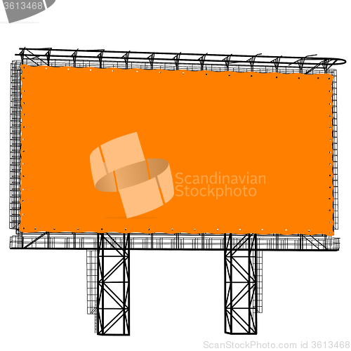 Image of Silhouette of Steel structure billboard. illustration.