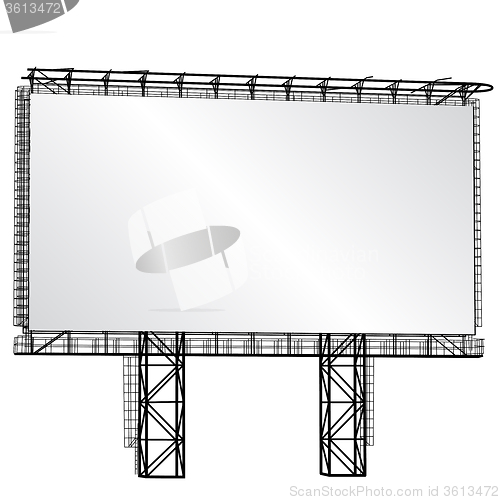 Image of Silhouette of Steel structure billboard. illustration.