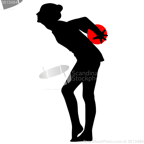 Image of Silhouette girl  gymnast with the ball. 