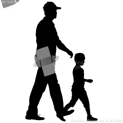 Image of Silhouettes Family on white background. illustration.