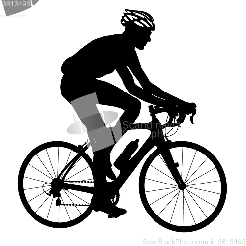 Image of Silhouette of a cyclist male.  illustration.