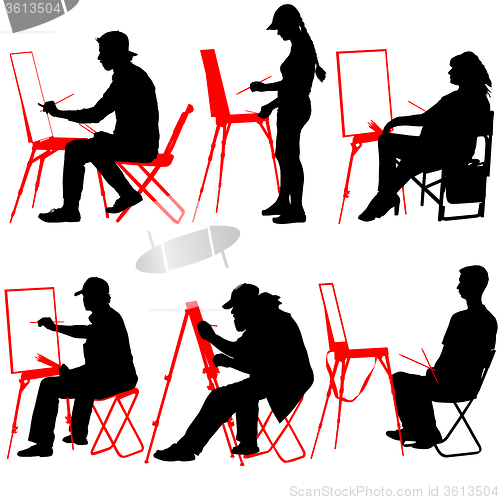 Image of Silhouette, artist at work on a white background