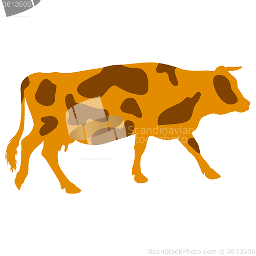 Image of Silhouettes of spotted cow. illustration.
