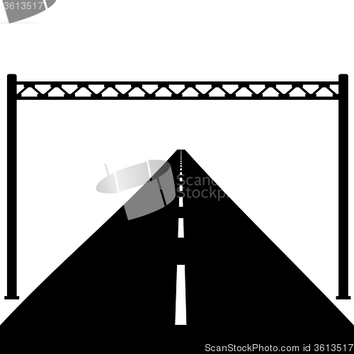 Image of Blank road sign on the road.  illustration.