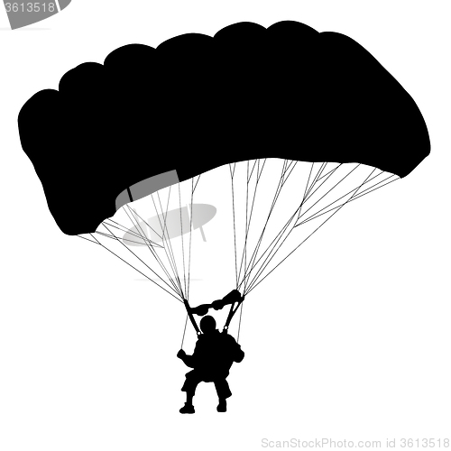 Image of Skydiver, silhouettes parachuting illustration