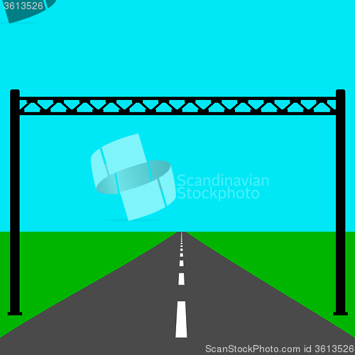 Image of Blank road sign on the road.  illustration.