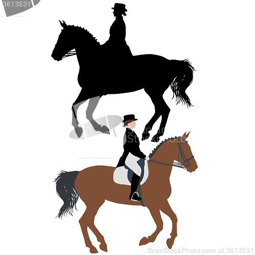 Image of silhouette of horse and jockey