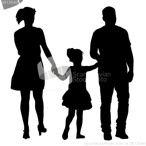 Image of Silhouettes Family on white background. illustration.