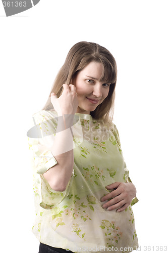 Image of Portrait of young pregnant woman