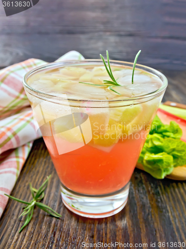 Image of Lemonade with rhubarb and rosemary on board