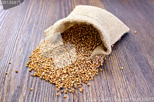 Image of Buckwheat in bag on board