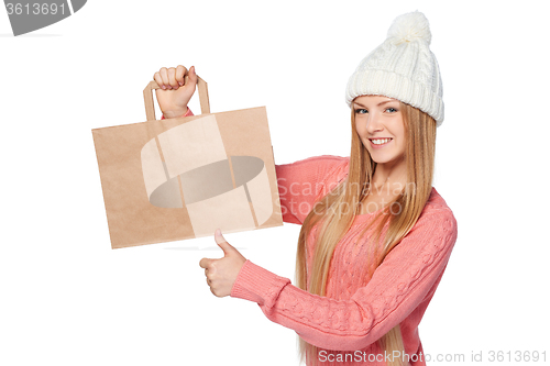 Image of Winter shopping concept.