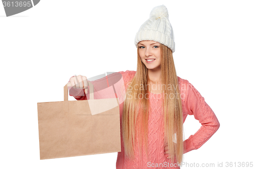 Image of Winter shopping concept.