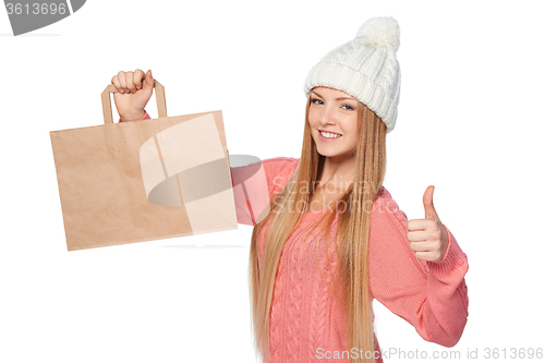 Image of Winter shopping concept.