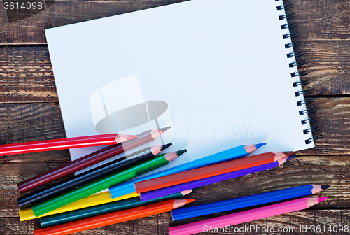 Image of Note and pencils