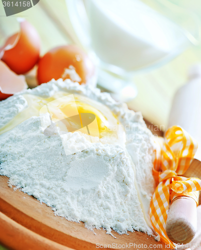 Image of flour and raw eggs