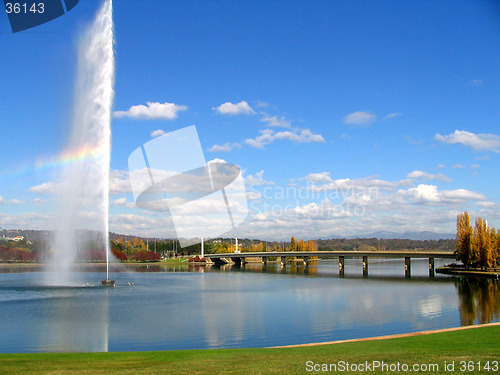 Image of beautiful fountain lake