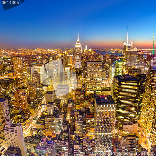 Image of New York City Manhattan downtown skyline.