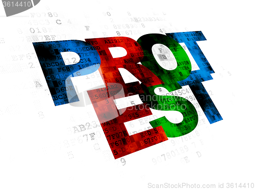 Image of Politics concept: Protest on Digital background